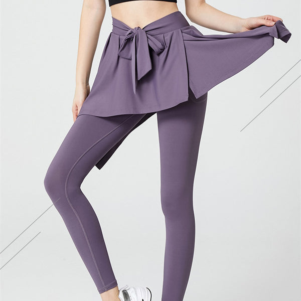 Filhot™ One-piece Design High Waisted Quick Dry Stretchy Leggings with Skirt