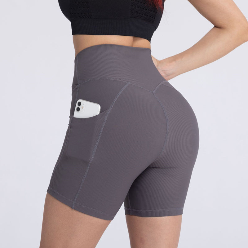 Filhot™ Cross Waist Workout Shorts With Pocket