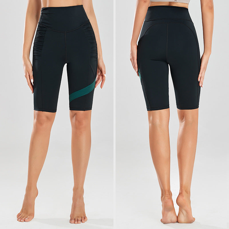 Filhot™ High Waisted Sports Shorts with Pocket