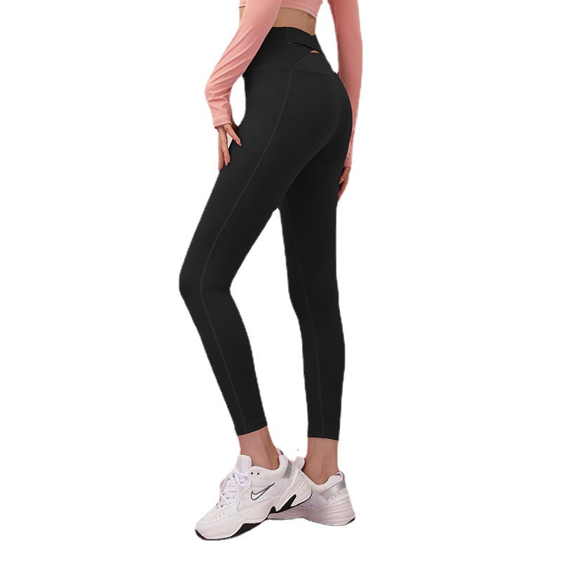 Filhot™ High-waisted Cross Back Stretchy Yoga Leggings