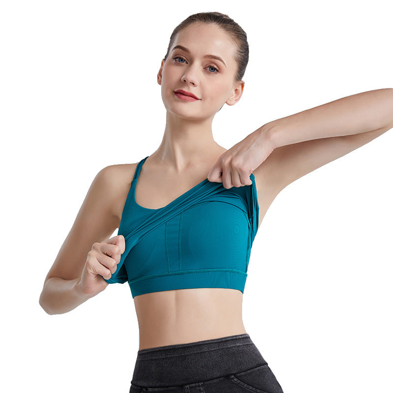 Filhot™ Criss Cross Back Breathable Yoga Sports Bra Up to 2XL