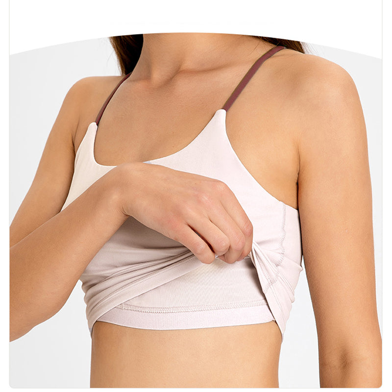 Filhot™ Lycra® Cross Back Stretchy Pull Over Sports Bra