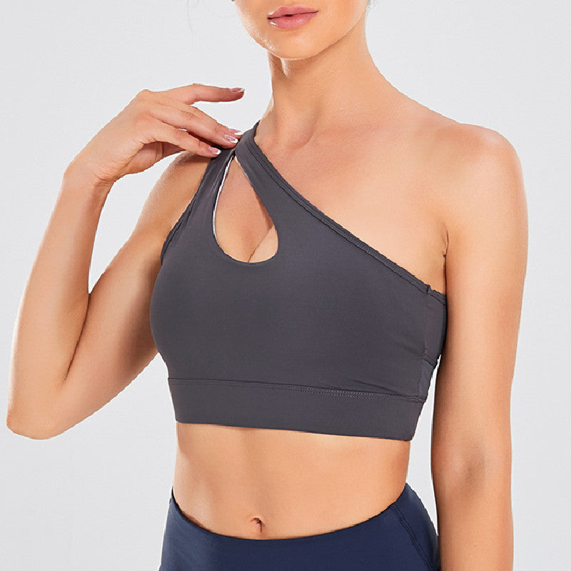 Filhot™ One Shoulder Strap Sexy Back Yoga Sports Bra