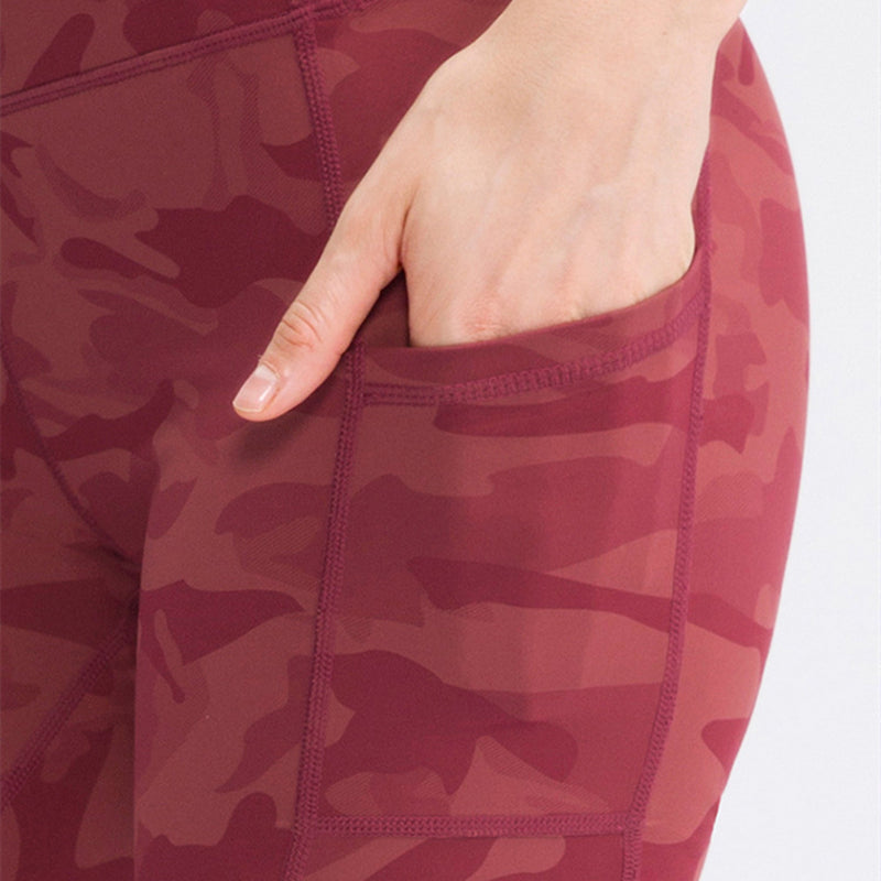 Filhot™ High Waisted Athletic Camo Shorts With Side Pockets