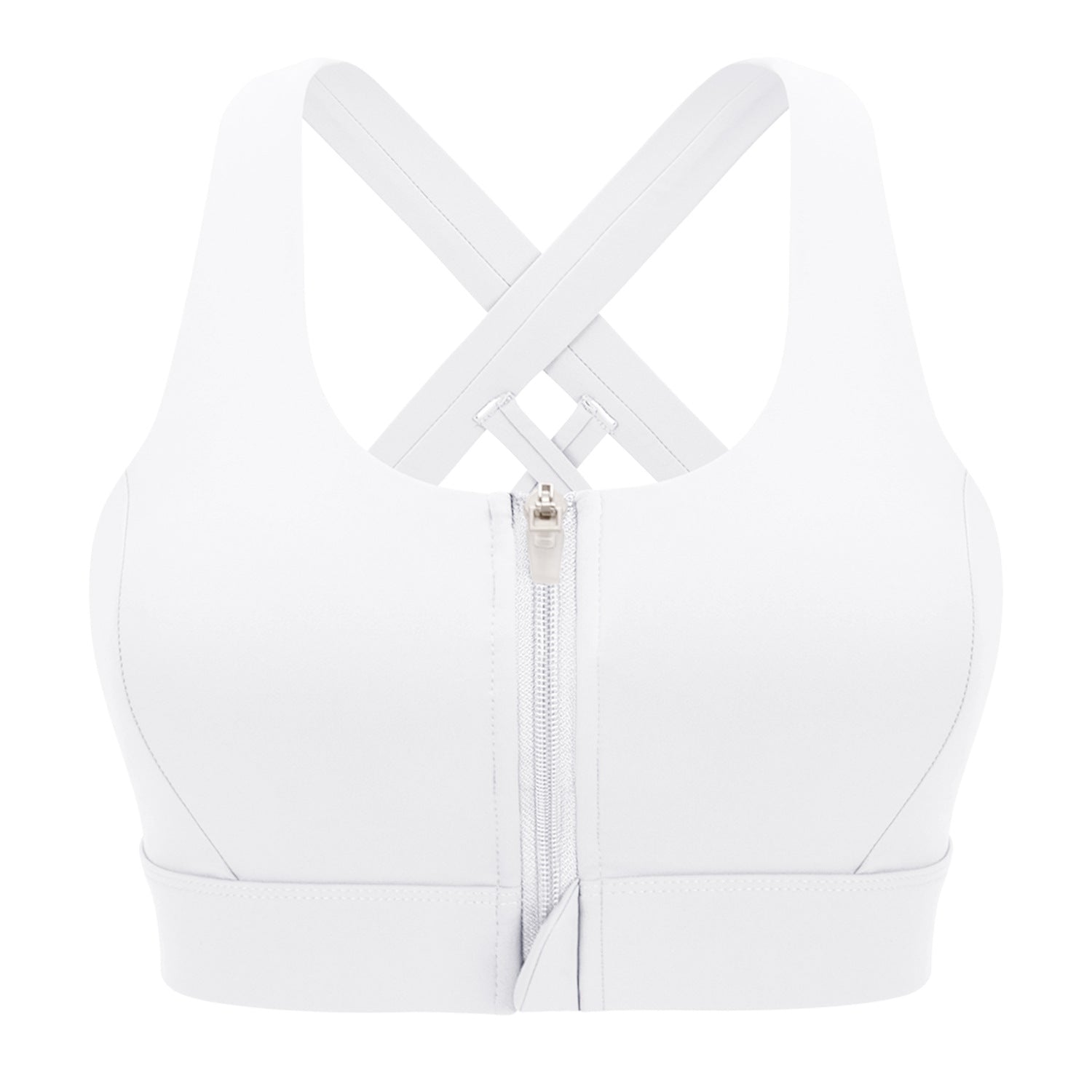 Filhot™ Cross Back Wirefree Sports Bra With Zipper Up to 2XL