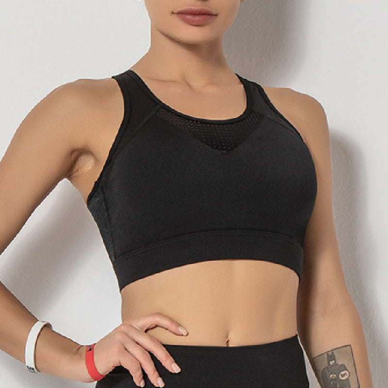 Filhot™ Mesh & Patchwork Design Sports Bra Up To 2XL