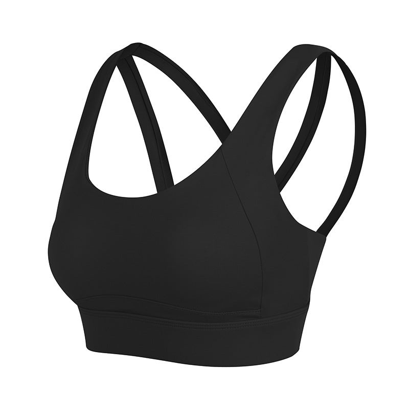 Filhot™ Cross Back Fixed Yoga Sports Bra Up To 4XL