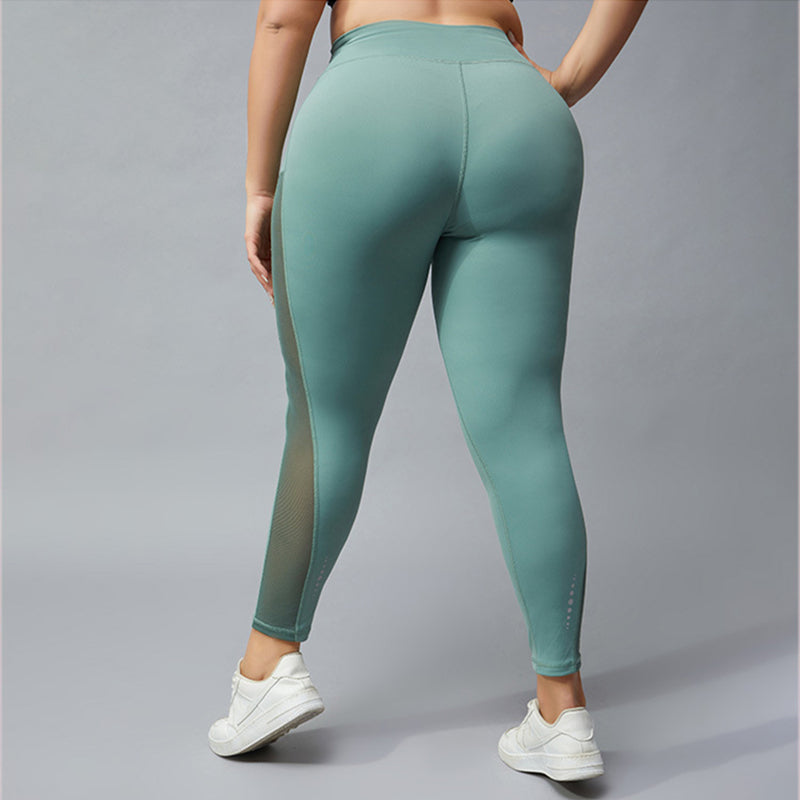 Filhot™ High Waisted Plus Size Workout Leggings With Mesh