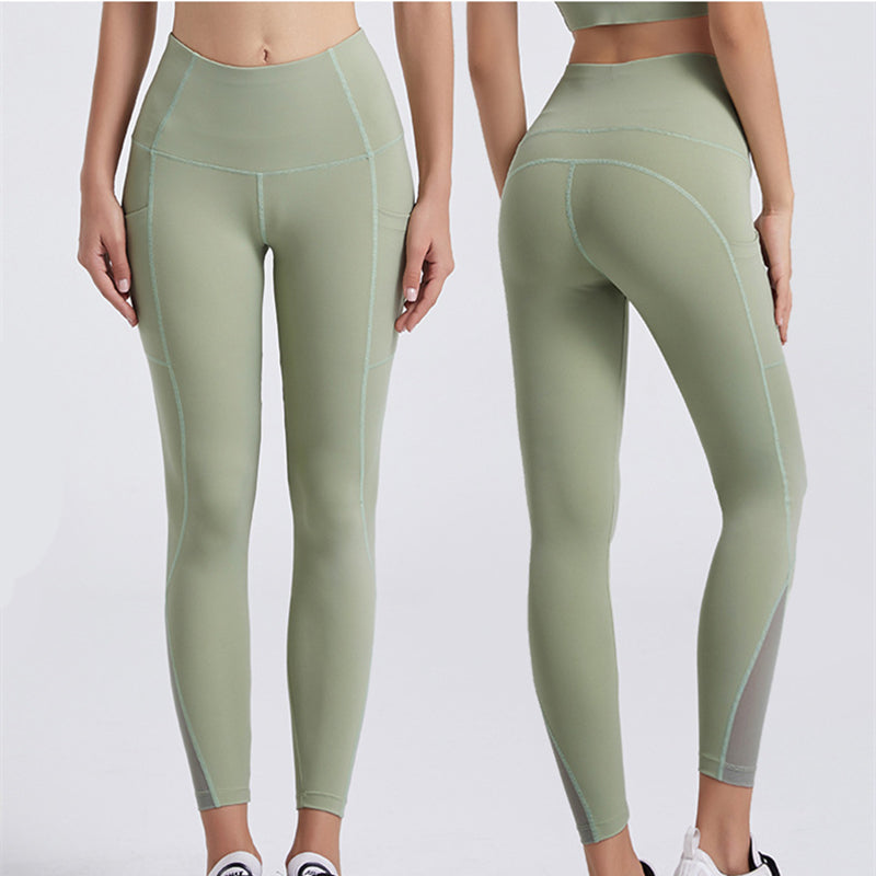 Filhot™ Stretchy Mesh Yoga Leggings With Side Pockets