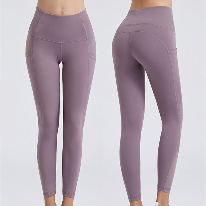 Filhot™ Stretchy Mesh Yoga Leggings With Side Pockets