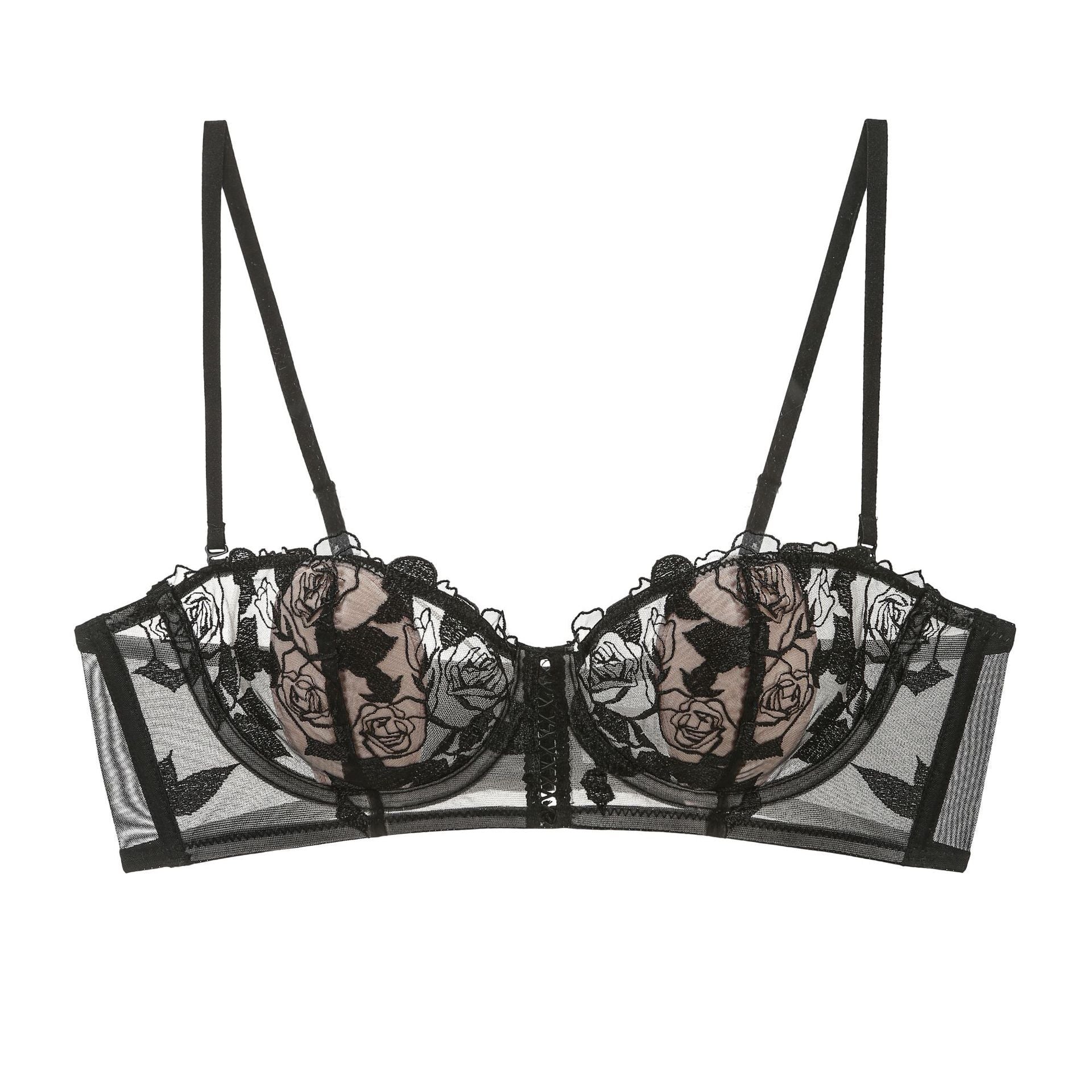 Filhot™ Soft Wired Sexy Lace Bra Slim Straps Up to G Cup