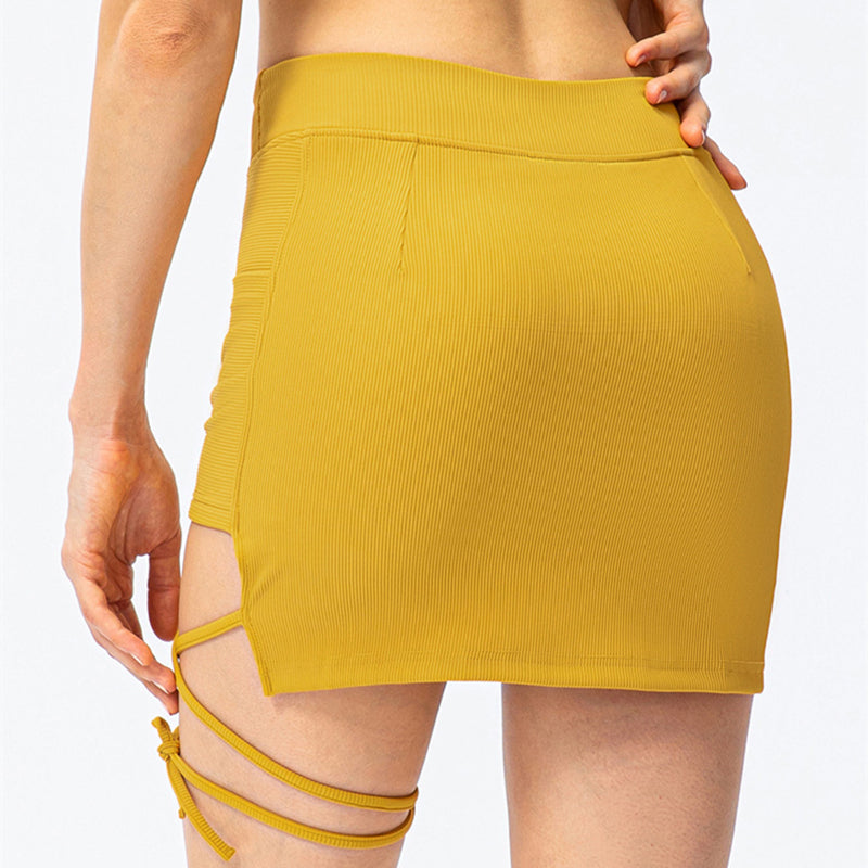 Filhot™ Cross Straps Stretchy Tennis Skirts With Side Pocket