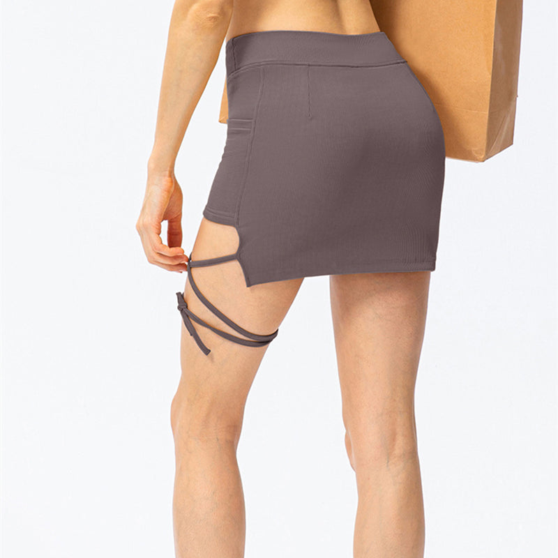 Filhot™ Cross Straps Stretchy Tennis Skirts With Side Pocket