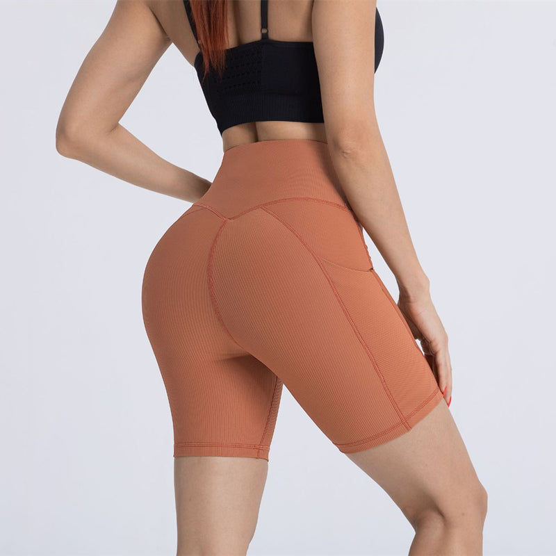 Filhot™ Cross Waist Workout Shorts With Pocket