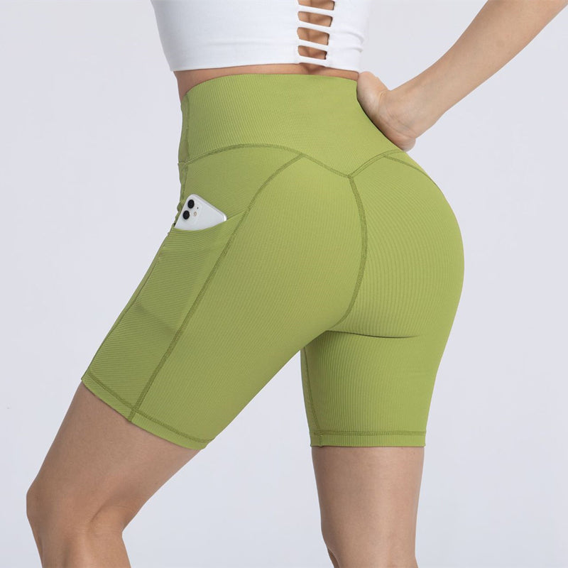 Filhot™ Cross Waist Workout Shorts With Pocket