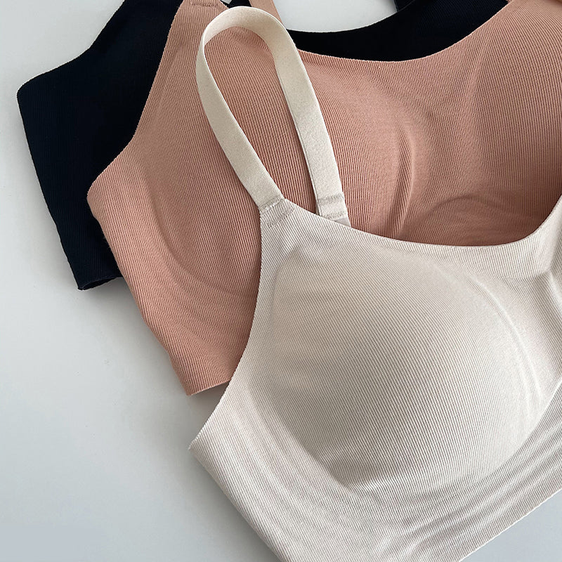 Filhot™ Simple Rib Fabric Underwire Seamless Bra Up To DDD