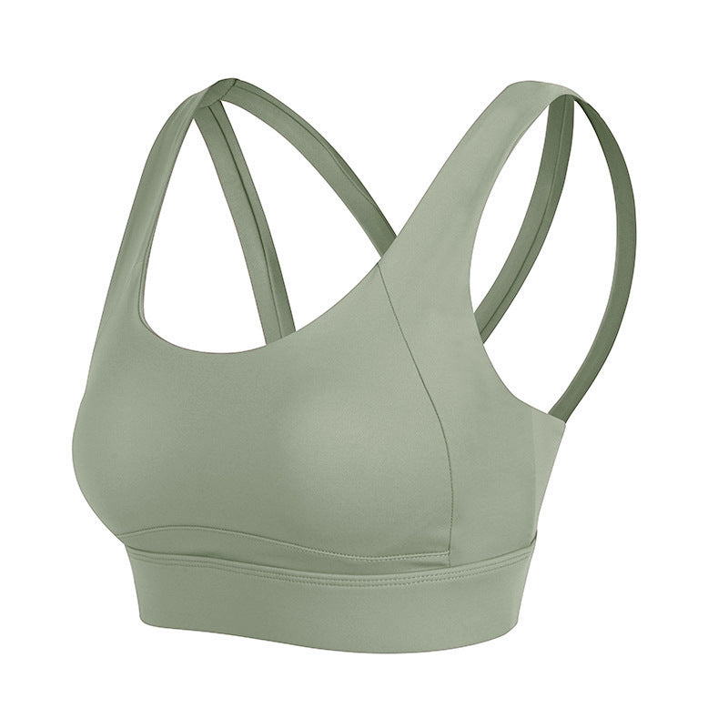 Filhot™ Cross Back Fixed Yoga Sports Bra Up To 4XL