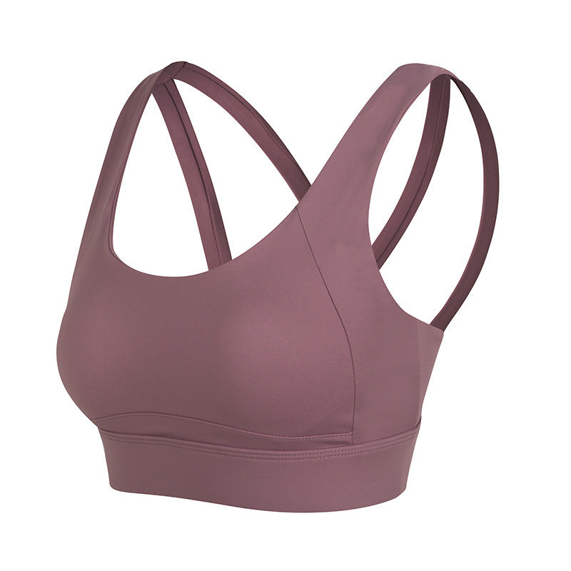 Filhot™ Cross Back Fixed Yoga Sports Bra Up To 4XL