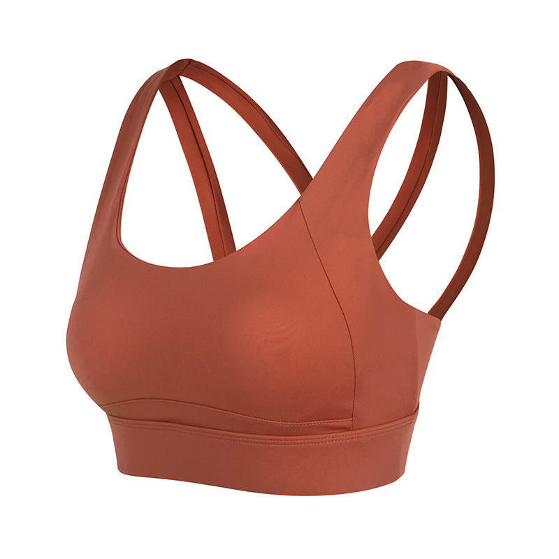 Filhot™ Cross Back Fixed Yoga Sports Bra Up To 4XL