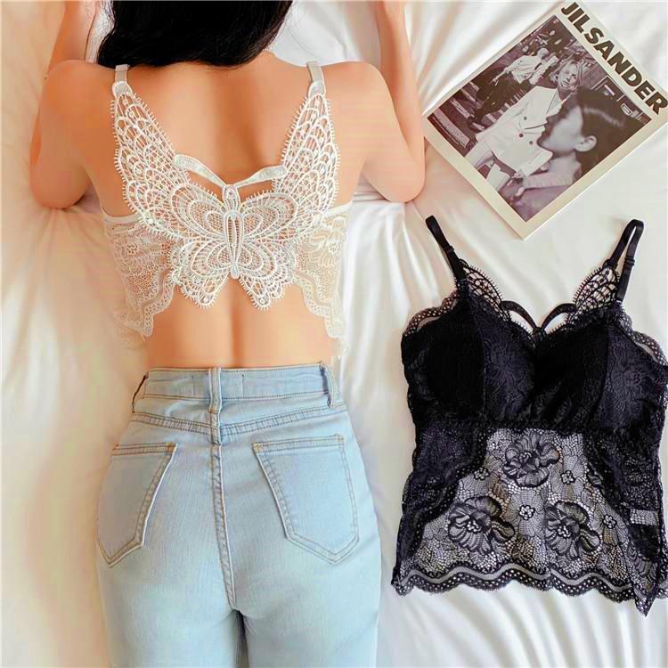 Butterfly Lace Camisole Bra with Pad