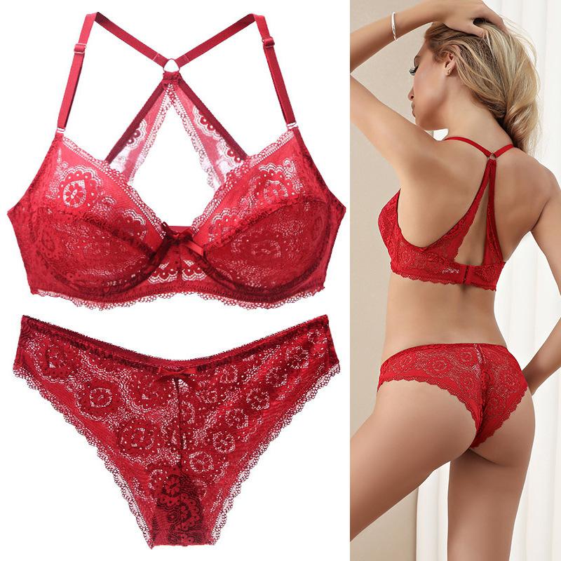 Sexy Lace Plus Size Breathable Push-Up Bra Set