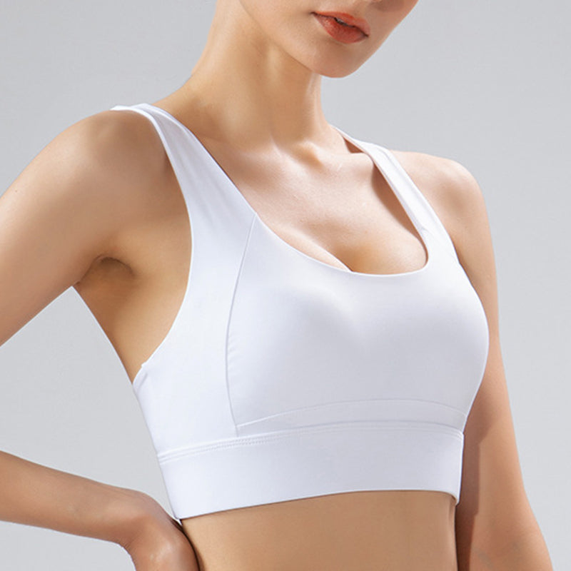 Filhot™ Cross Back Fixed Yoga Sports Bra Up To 4XL