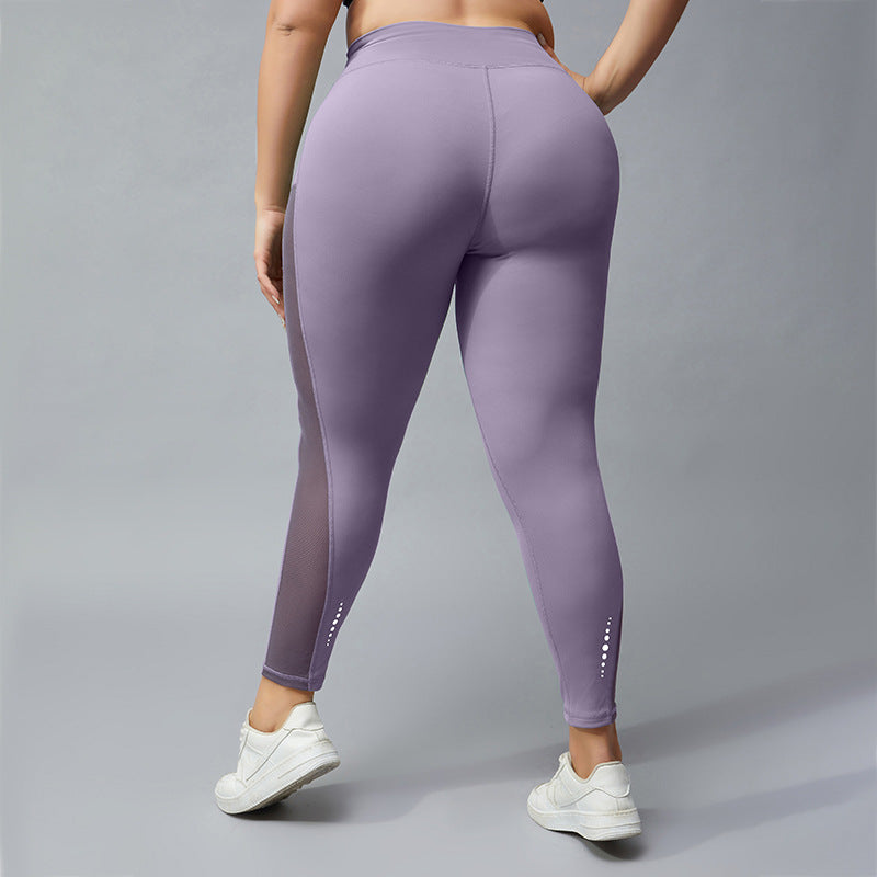 Filhot™ High Waisted Plus Size Workout Leggings With Mesh