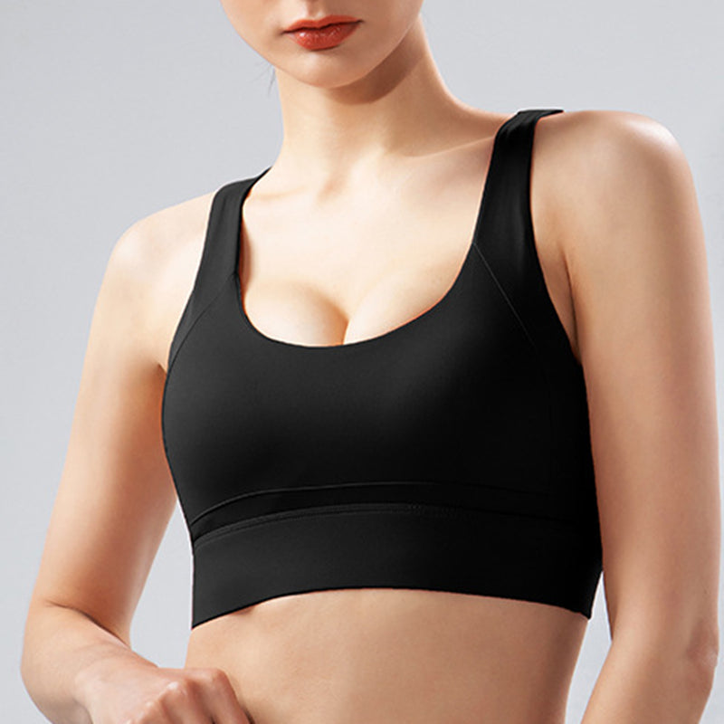 Filhot™ Cross Back Fixed Yoga Sports Bra Up To 4XL