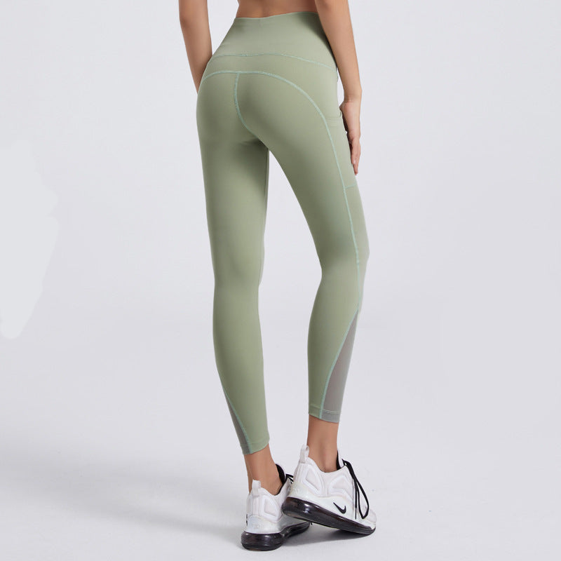 Filhot™ Stretchy Mesh Yoga Leggings With Side Pockets