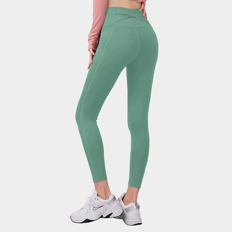 Filhot™ High-waisted Cross Back Stretchy Yoga Leggings