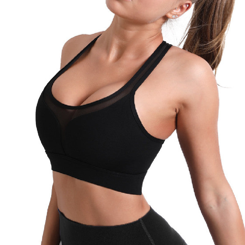 Filhot™ Racer Back & Y Mesh Design Sports Bra with Back Pocket