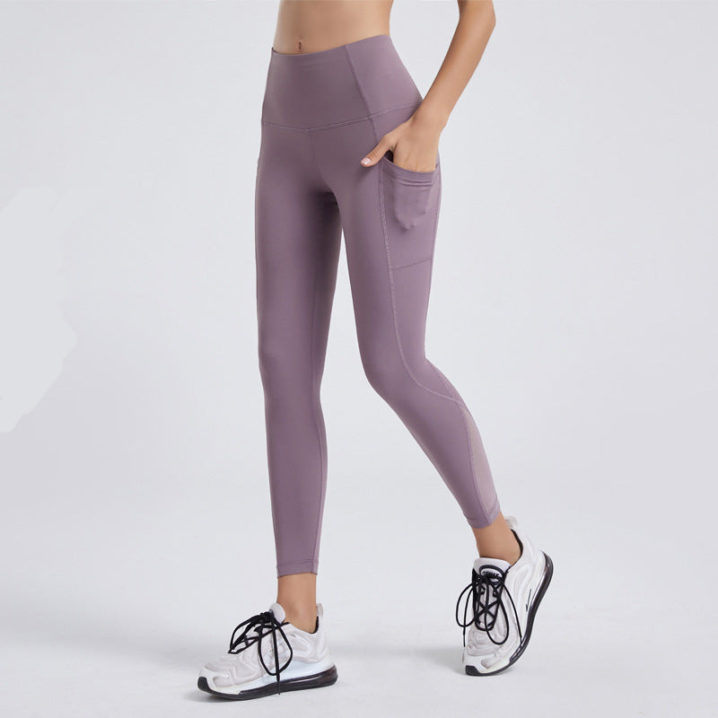 Filhot™ Stretchy Mesh Yoga Leggings With Side Pockets