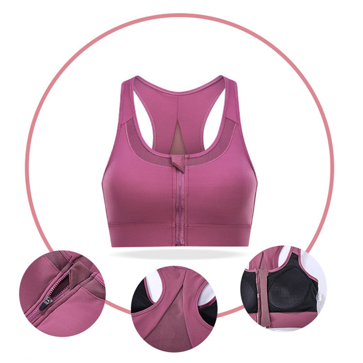 Filhot™ Zipper Mesh Breathable Sports Bra Up To 5XL