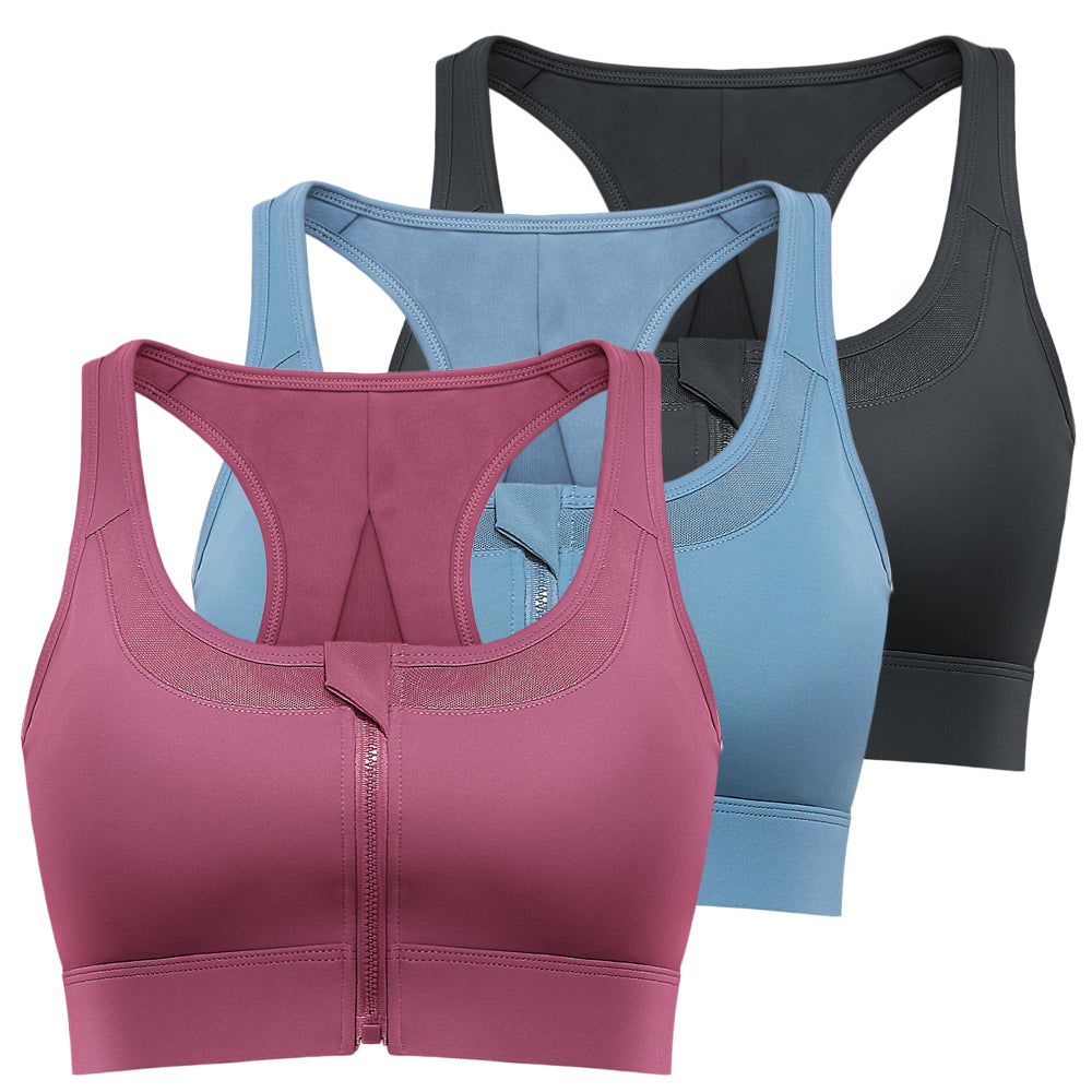 Filhot™ Zipper Mesh Breathable Sports Bra Up To 5XL