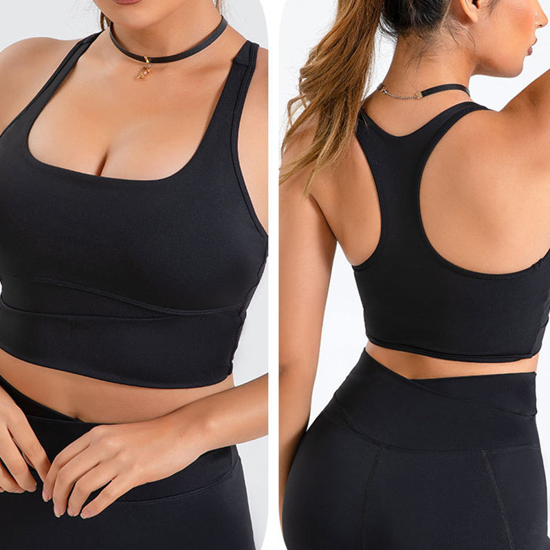 Filhot™ Cross Back Yoga Sports Bra Up To XL